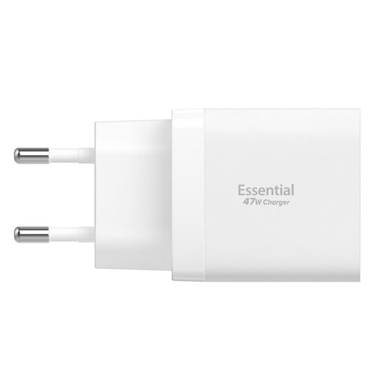 Punjač mreže Spigen Essential, 47W, 3A, 2 x USB-C, Bijeli