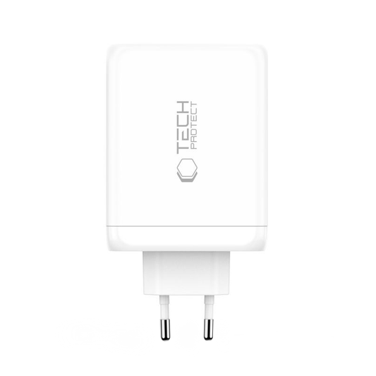 Mrežni punjač Tech-Protect NC200W-GAN, 200W, 5A, 1 x USB-A - 3 x USB-C, Bijeli
