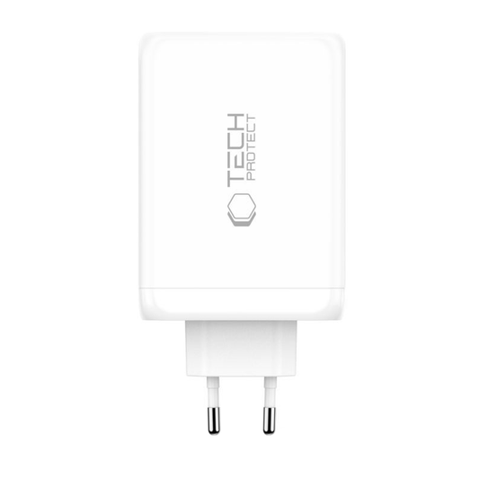 Punjač mreže Tech-Protect NC240W-GAN, 240W, 5A, 1 x USB-A - 3 x USB-C, Bijeli