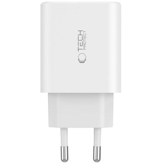 Punjač za mrežu Tech-Protect NC30W, 30W, 3A, 1 x USB-A - 2 x USB-C, Bijeli
