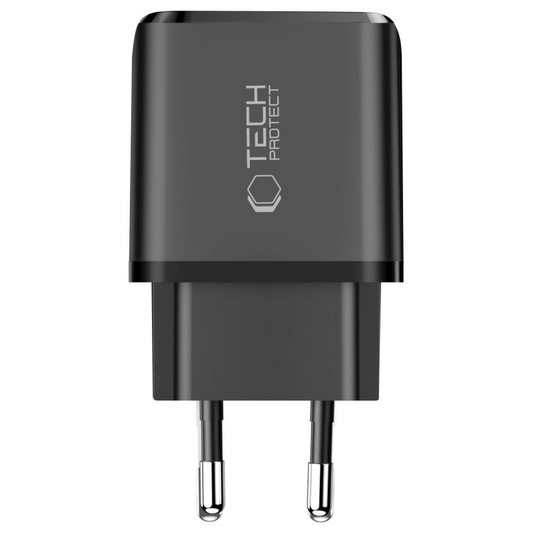 Mrežni punjač Tech-Protect NCA45W, 45W, 3A, 1 x USB-A - 1 x USB-C, Crni