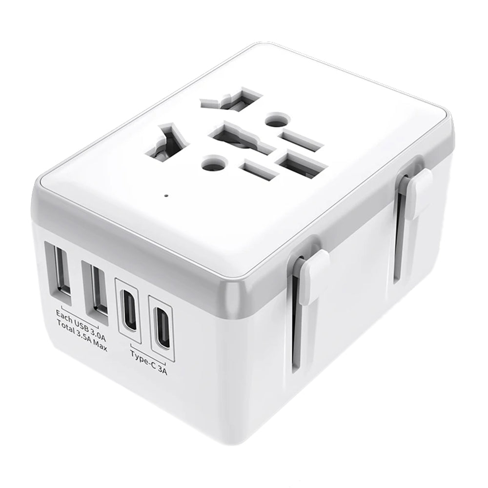 Punjač mreže Techsuit HHt204A Travel, 15W, 3A, 2 x USB-A - 2 x USB-C, Bijeli