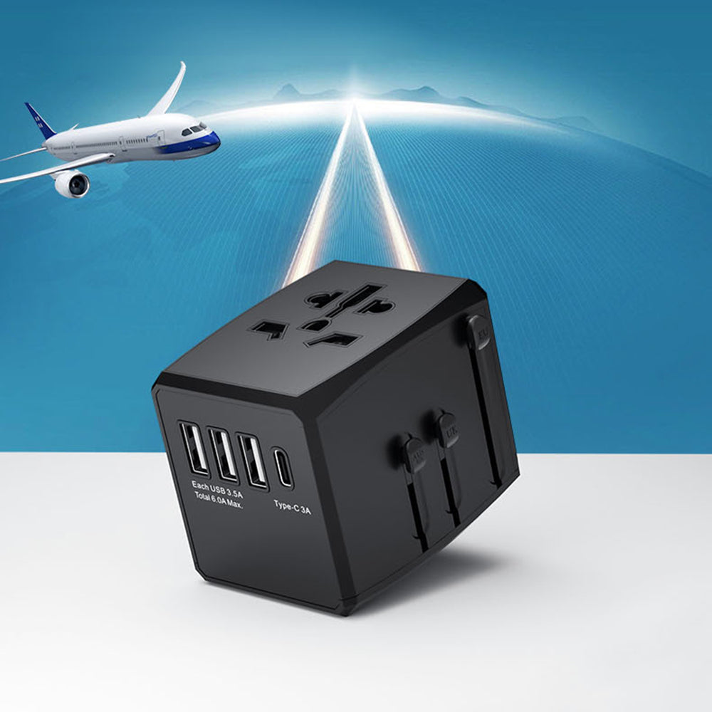 Punjač mreže Techsuit HHT904-B1 Travel, 15W, 3A, 3 x USB-A - 1 x USB-C, Crni