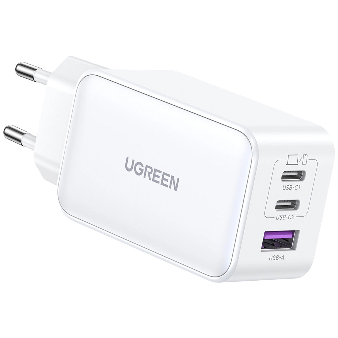 Punjač za mrežu UGREEN CD244, 65W, 3A, 1 x USB-A - 2 x USB-C, Bijeli