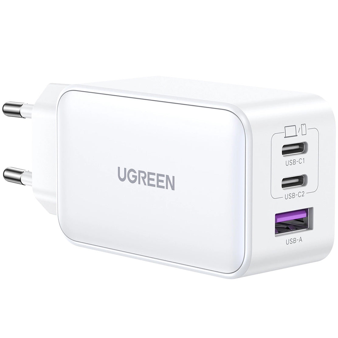 Punjač za mrežu UGREEN CD244, 65W, 3A, 1 x USB-A - 2 x USB-C, Bijeli