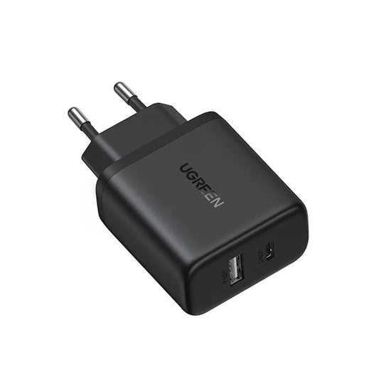 Mrežni punjač UGREEN X227, 20W, 3A, 1 x USB-A - 1 x USB-C, Crni