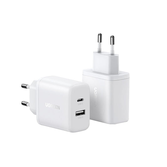 Punjač za mrežu UGREEN X227, 20W, 3A, 1 x USB-A - 1 x USB-C, Bijeli