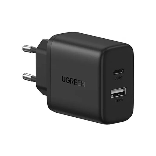 Mrežni punjač UGREEN X227, 20W, 3A, 1 x USB-A - 1 x USB-C, Crni