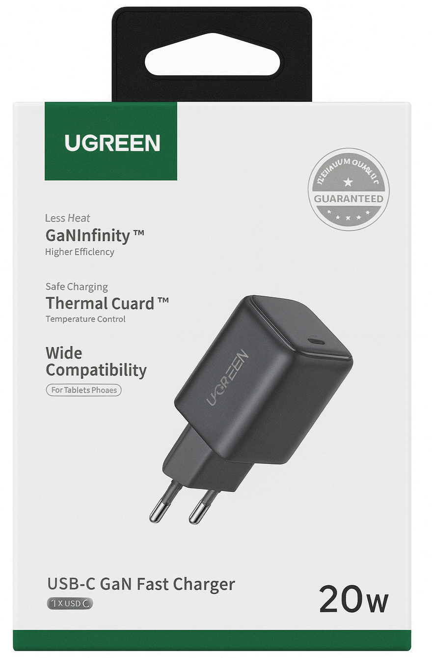 Punjač za mrežu UGREEN X517, 25W, 3A, 1 x USB-C, Crni