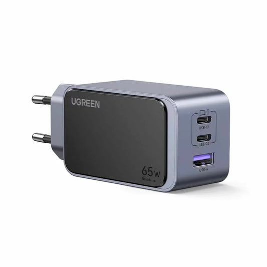 Mrežni punjač UGREEN X553 Nexode Pro, 65W, 3A, 1 x USB-A - 2 x USB-C, Sivi