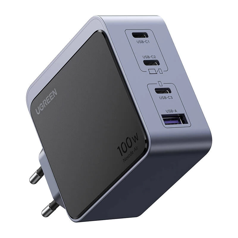 Punjač za mrežu UGREEN X565 Nexode Air, 100W, 5A, 1 x USB-A - 3 x USB-C, Sivi