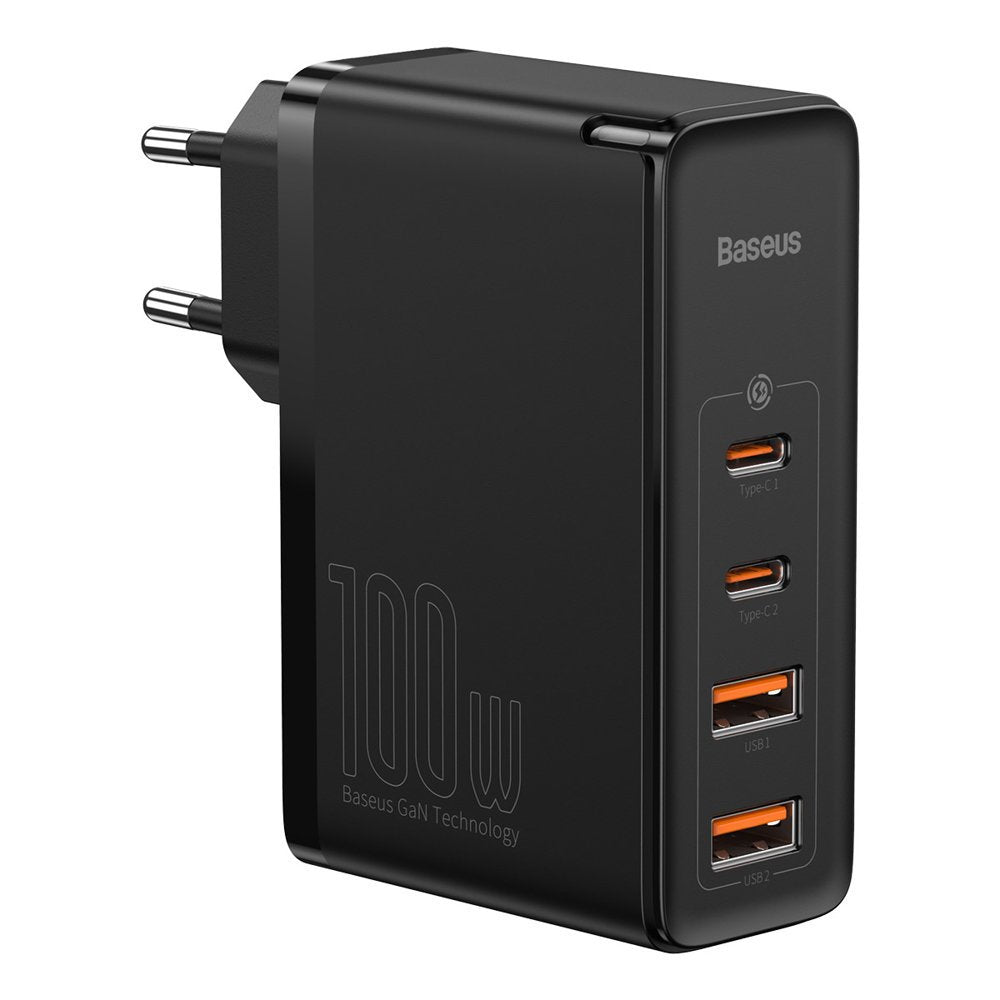 Punjač Baseus GaN2 Pro, 100W, 5A, 2 x USB-A - 2 x USB-C, Crni CCGAN2P-L01