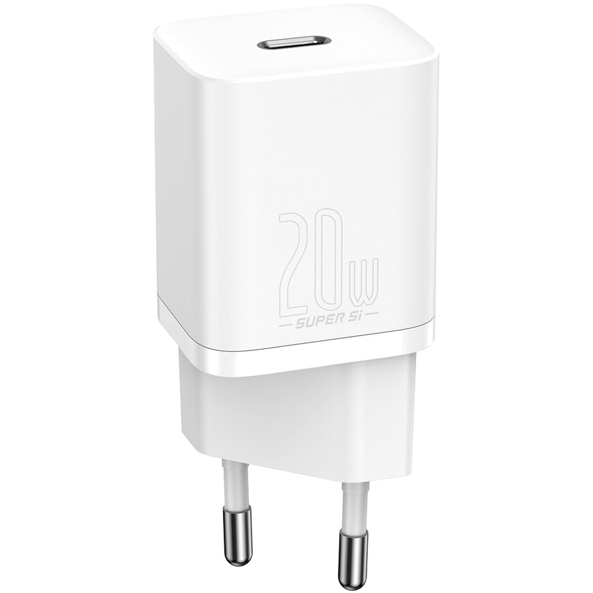 Punjač Baseus Super Si, 20W, 3A, 1 x USB-C, Bijeli CCSUP-B02