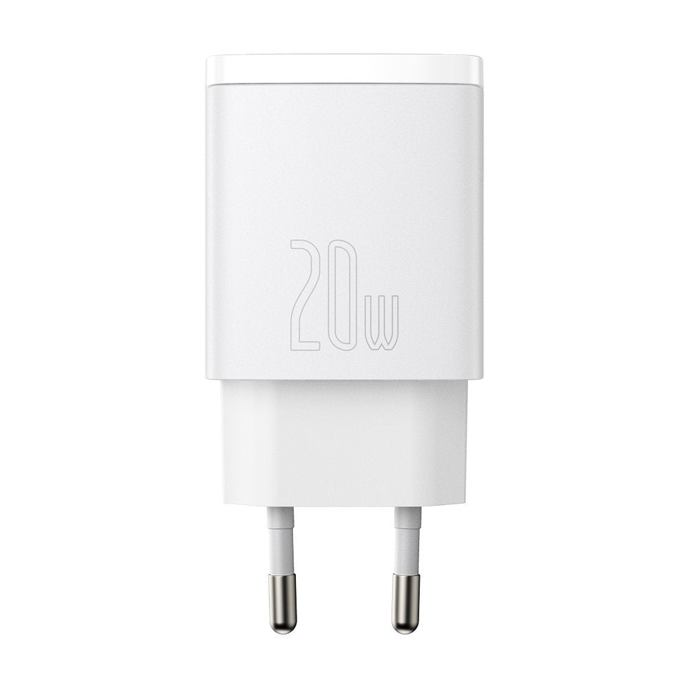 Punjač Baseus Compact, 20W, 3A, 1 x USB-A - 1 x USB-C, Bijeli CCXJ-B02