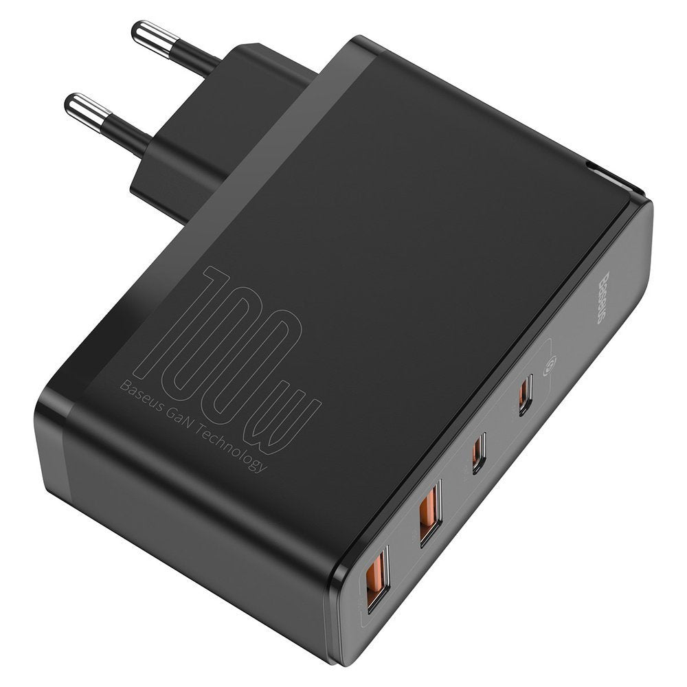 Punjač Baseus GaN2 Pro, 100W, 5A, 2 x USB-A - 2 x USB-C, Crni CCGAN2P-L01