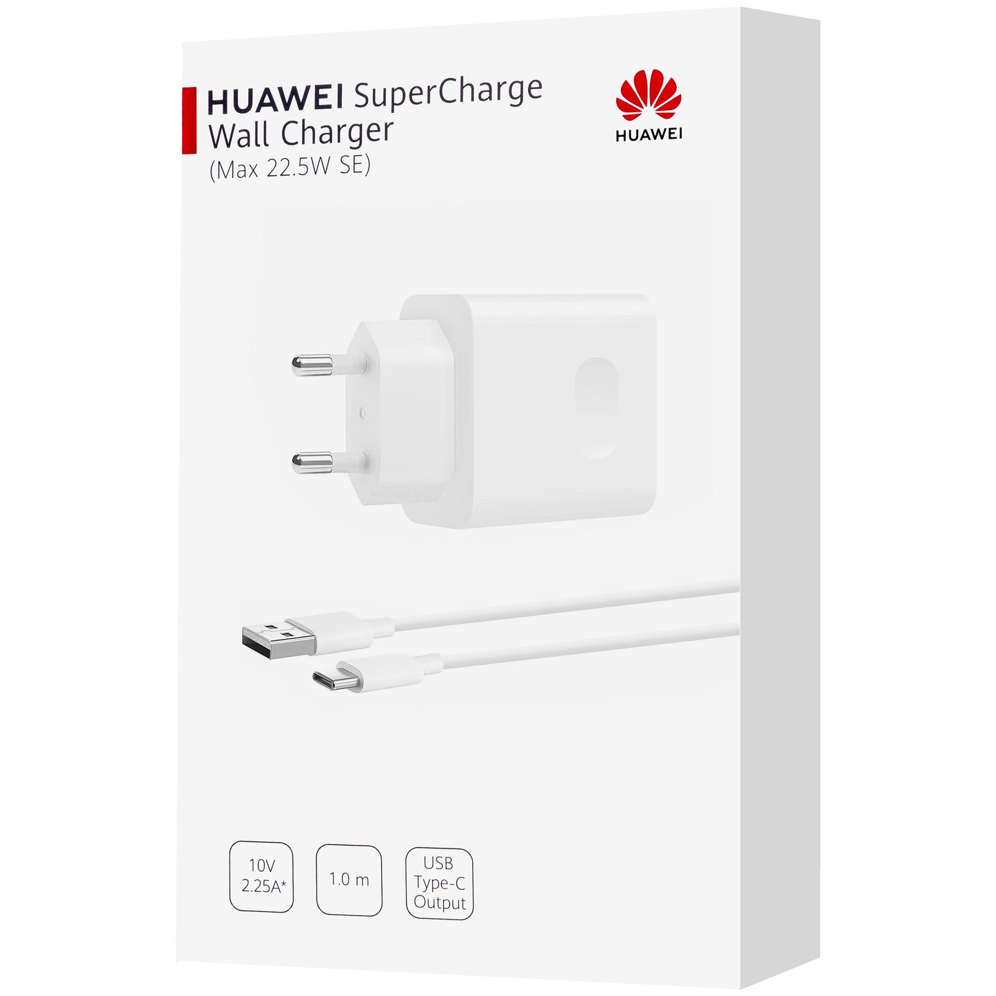 Mrežni punjač s USB-C kabelom Huawei CP404B, 22.5W, 2.25A, 1 x USB-A, Bijeli 55033325