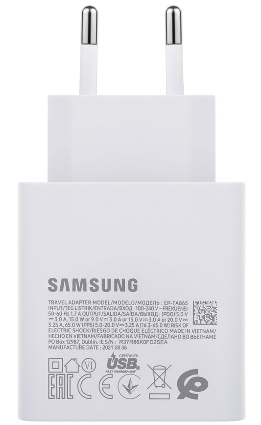 Punjač za mrežu Samsung EP-TA865W, 65W, 3.25A, 1 x USB-C, Bijeli GP-PTU020SODWQ