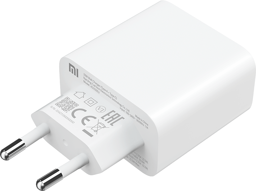 Punjač Xiaomi za mrežu, 33W, 3A, 1 x USB-A - 1 x USB-C, Bijeli BHR4996GL