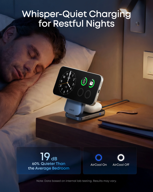 Bežični mrežni punjač Anker Prime MagGo 3u1, 25W, Crni A25N1