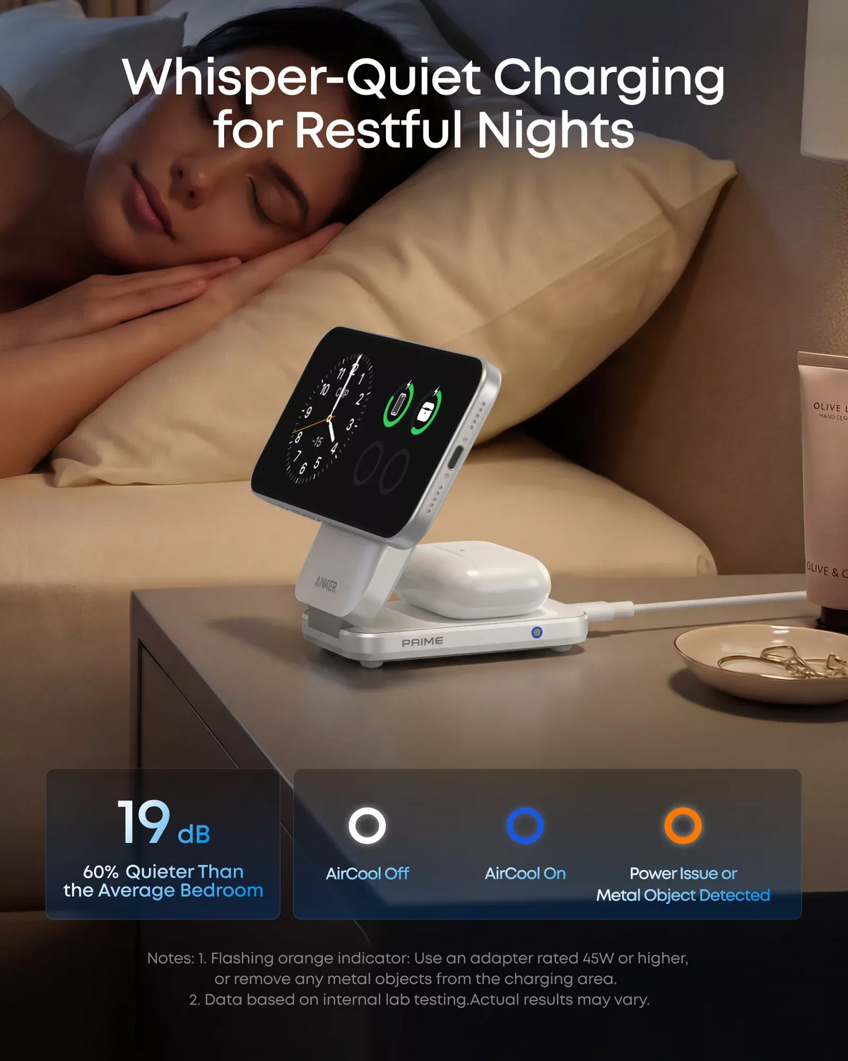 Bežični mrežni punjač Anker Prime MagGo 3in1, 25W, Bijeli B25N1G21