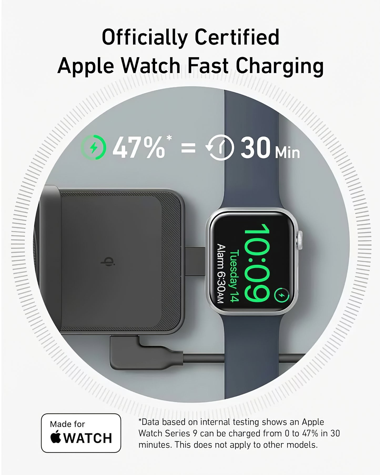 Bežični punjač Anker MagGo 3in1, 15W, 1.67A, Crni, Ponovno zapakiran B2557311