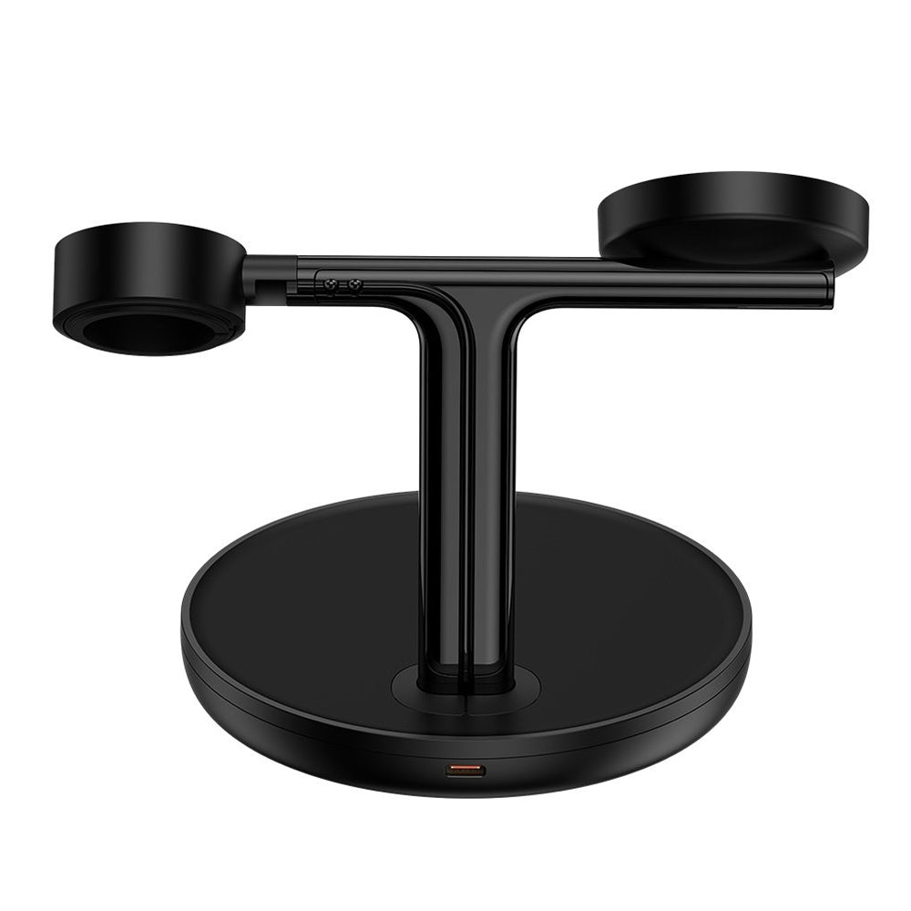 Bežični punjač Baseus Swan 3in1, 15W, 1.67A, Crni WXTE000101