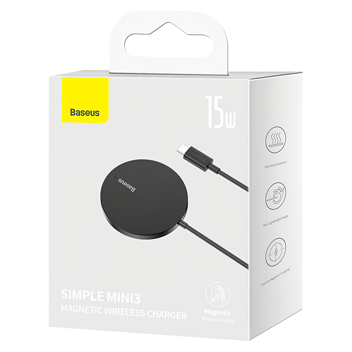 Bežični punjač Baseus Simple Mini 3, 15W, 1.67A, Crni CCJJ040001