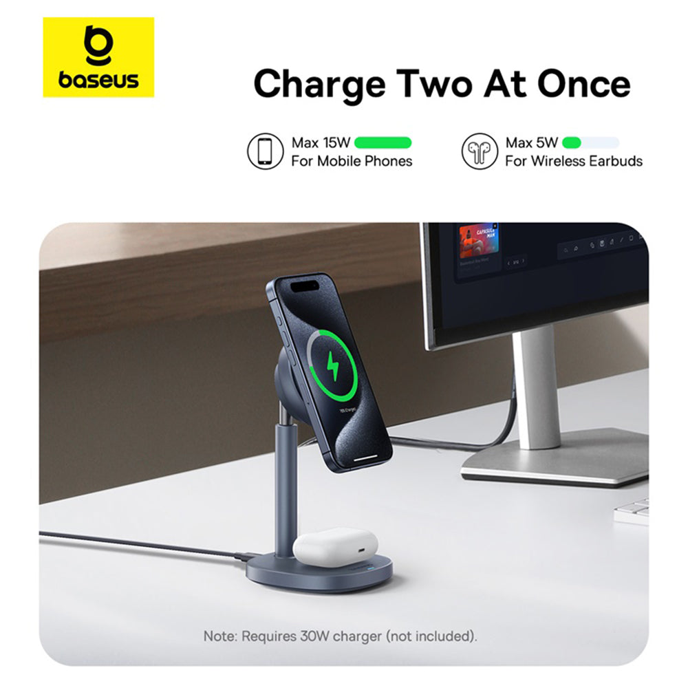Bežični mrežni punjač Baseus Orbit 2 Pro 2u1, 20W, 1.67A, Sivi P10273500813-00