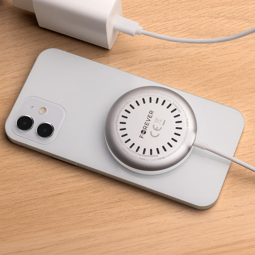 Bežični punjač Forever MAWC-300, 15W, 1.67A, srebrni