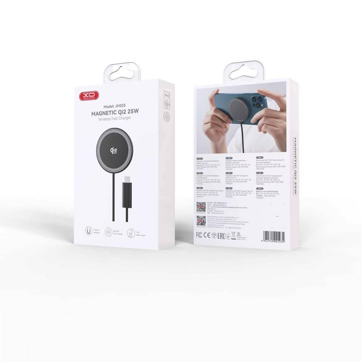 Bežični mrežni punjač XO Design JH025, 25W, Crni
