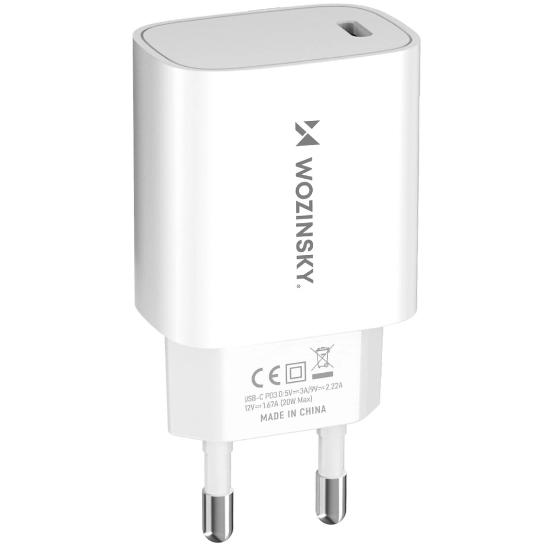 Mrežni punjač WZK WGWCCW, 20W, 3A, 1 x USB-C, Bijela