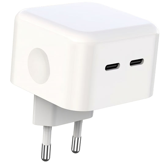 Punjač mreže XO Design L102, 35W, 3A, 2 x USB-C, Bijeli