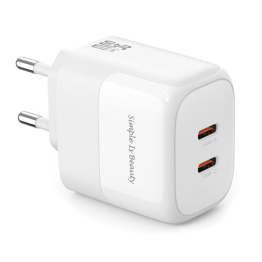Punjač za mrežu XO Design L140, 35W, 3A, 2 x USB-C, Bijeli