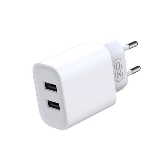 Punjač mreže XO Design CE02C, 10.5W, 2.1A, 2 x USB-A, Bijeli