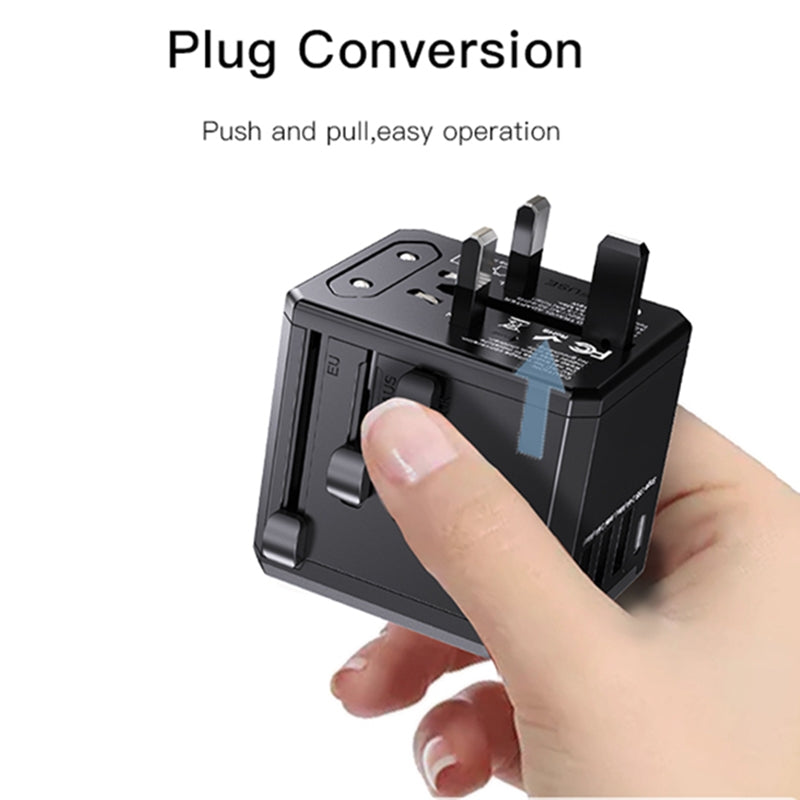 Punjač za mrežu Yesido MC10 Travel, 12W, 2.4A, 1 x USB-C - 3 x USB-A, Crni