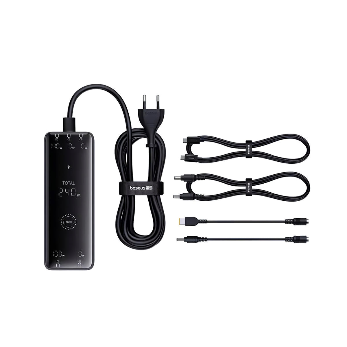 Punjač Stanica Baseus 5in1, 240W, 5A, 1 x USB-A - 3 x USB-C - 1 x DC, Crni P10163901113-00