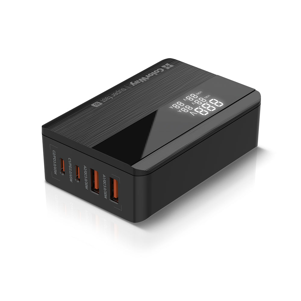 Punjač Stanica ColorWay Display, 65W, 3.25A, 2 x USB-A - 2 x USB-C, Crna