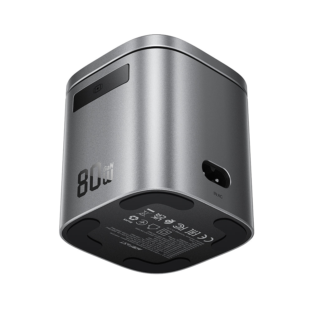 Punjač Stanica s USB-C kabelom Acefast Z9 QI 6in1, 80W, 1 x USB-C - 1 x USB-A, Crna