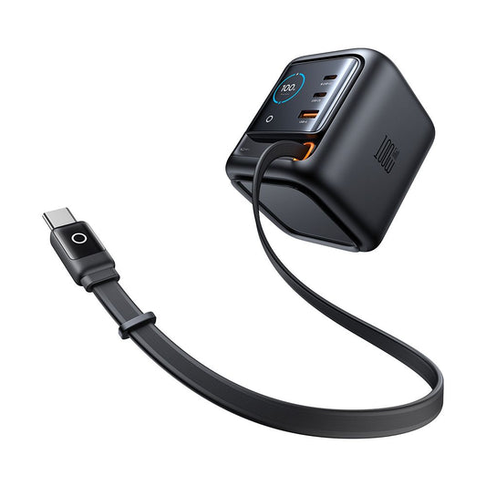 Punjač stanica s USB-C kabelom Mcdodo FreeGo CH-1391 zaslon, 100W, 5A, 1 x USB-A - 2 x USB-C, Crna