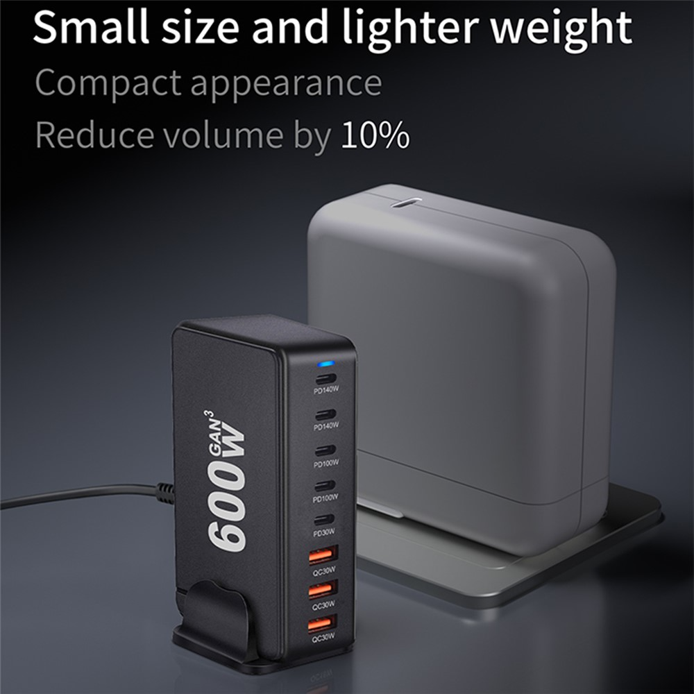 OEM Stanica punjač, 600W, 4 x USB-A - 4 x USB-C, Bijela