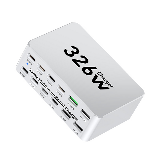 Punjač Stanica OEM WLX-818E, 326W, 3.25A, 4 x USB-A - 8 x USB-C, Bijela