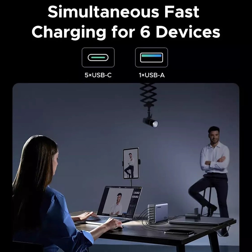 Punjač Stanica UGREEN Nexode X759, 500W, 5A, 1 x USB-A - 5 x USB-C, Siva