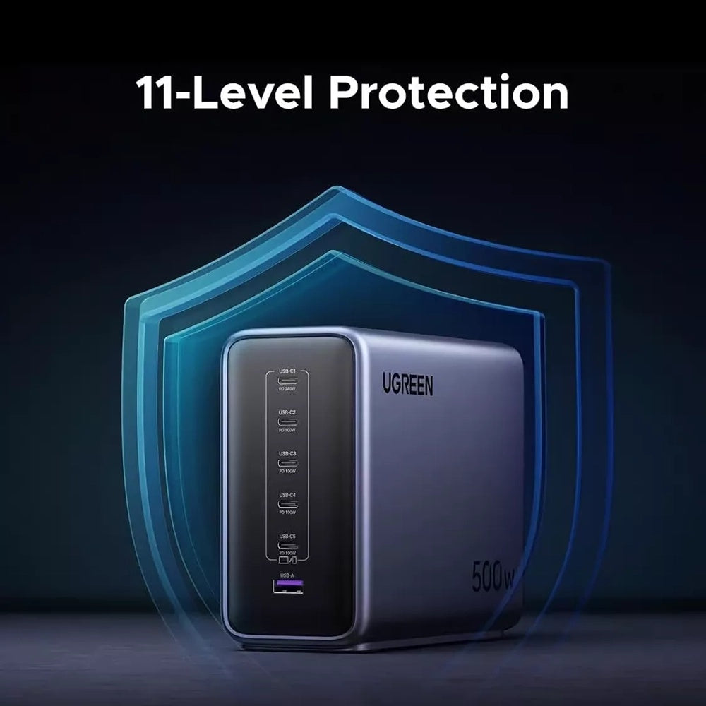 Punjač Stanica UGREEN Nexode X759, 500W, 5A, 1 x USB-A - 5 x USB-C, Siva