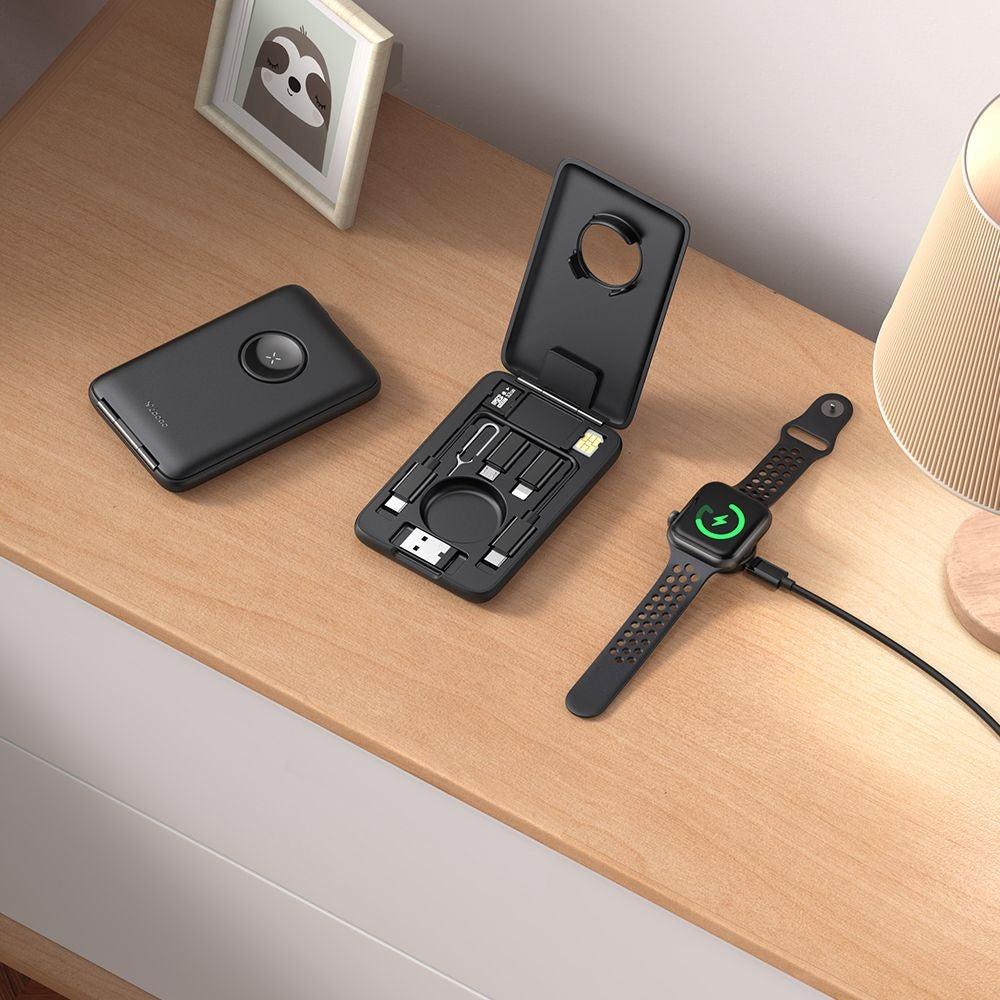 Bežični punjač s organizatorom McDodo CH-2440 8u1 za Apple Watch Series, Crni