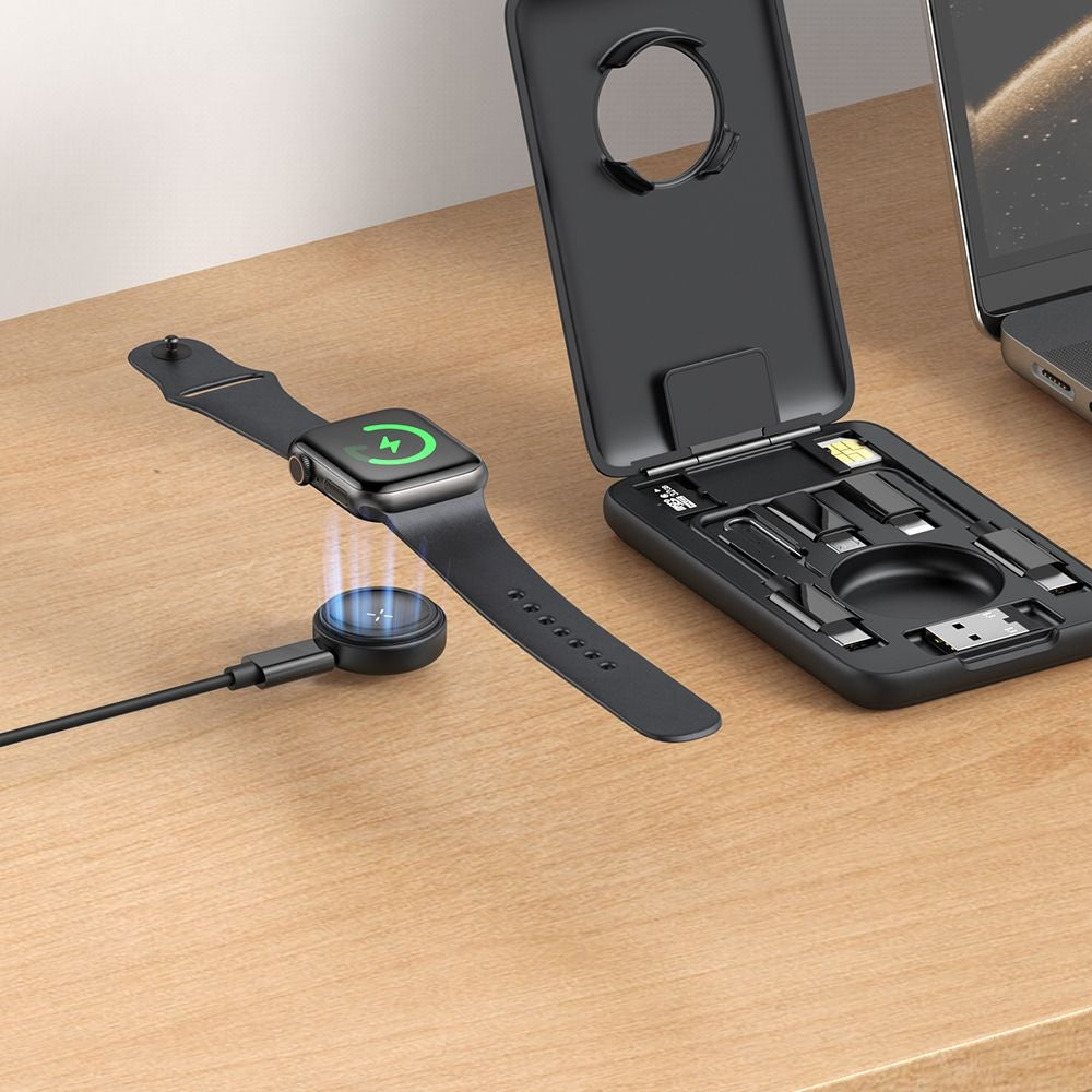 Bežični punjač s organizatorom McDodo CH-2440 8u1 za Apple Watch Series, Crni