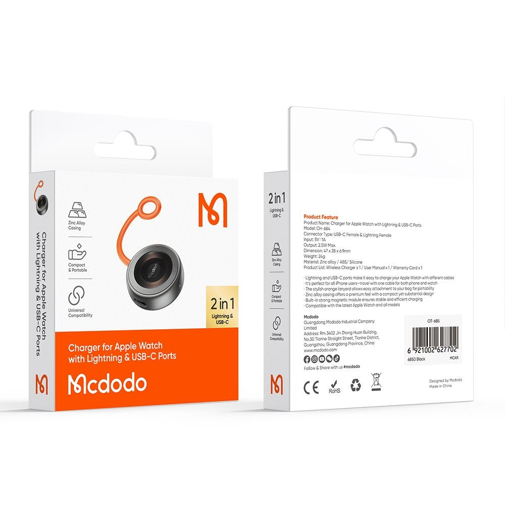 Bežični punjač McDodo CH-6840 za Apple Watch Series, Crni
