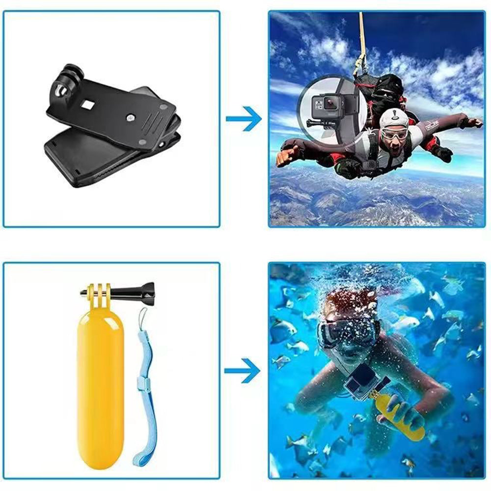 Kit dodataka za sportsku kameru Techsuit SA15 za GoPro / SJCAM serije, 15 u 1, crni