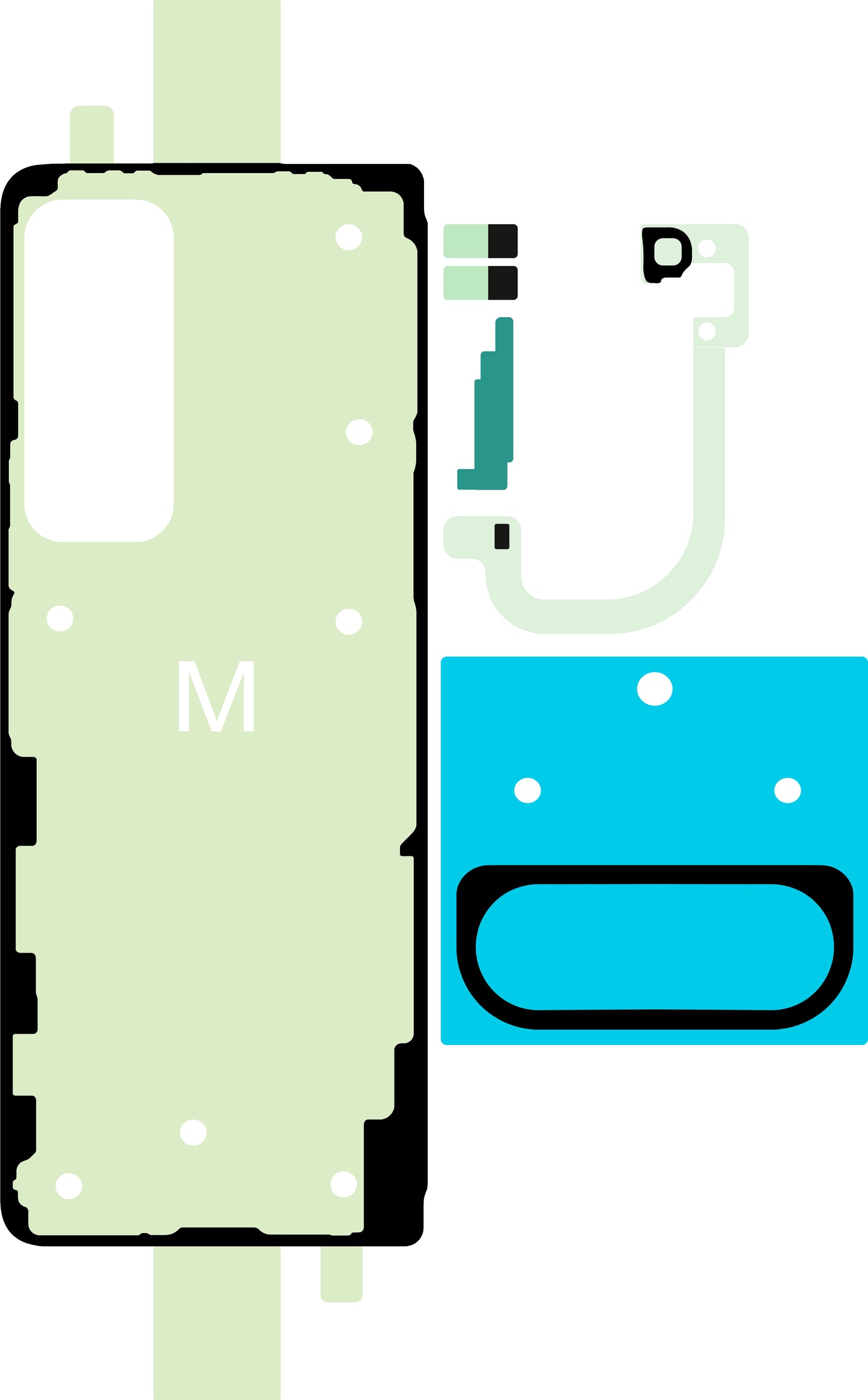 Kit Ljepilo Poklopac Baterije Samsung Galaxy Z Fold5 F946, Service Pack GH81-24686A