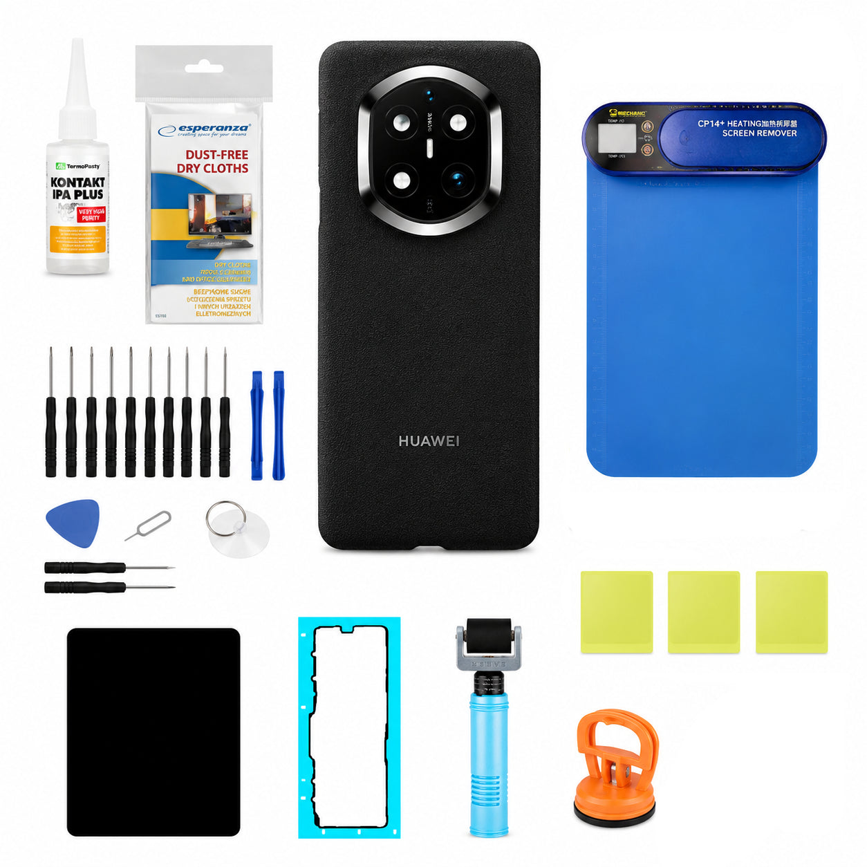 Kit poklopca baterije Huawei Mate X7 crni Service Pack i posvećeni servisni alati