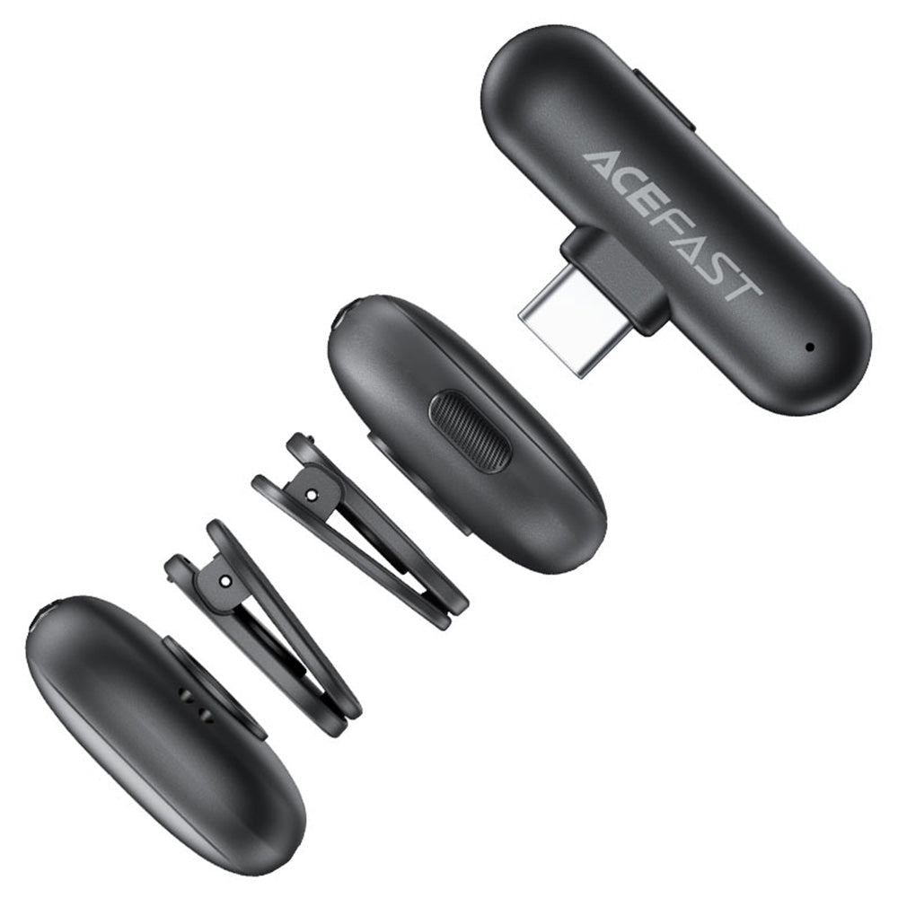 Lavaliera Acefast R1, USB-C, Set 2 komada, Crna